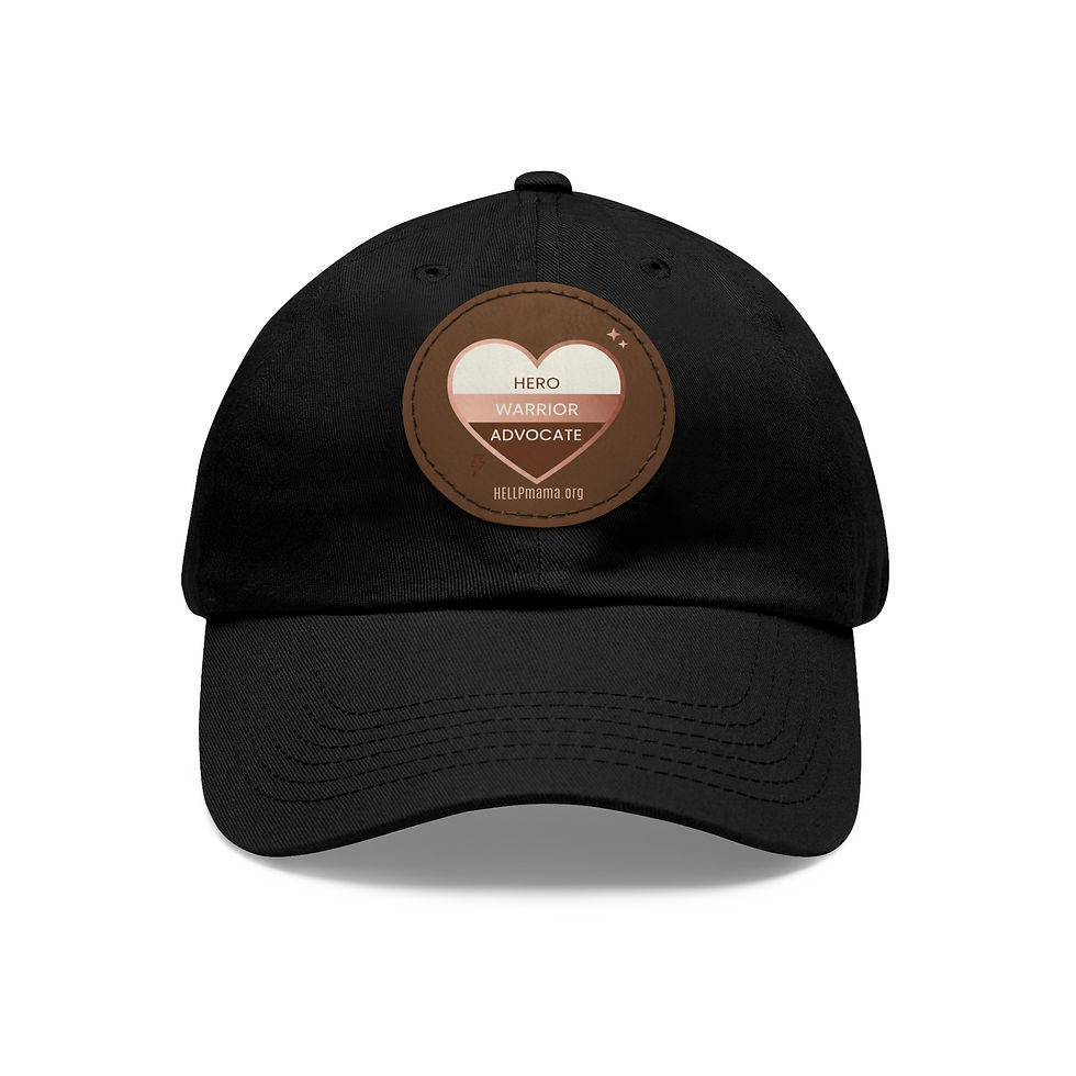 Thumbnail: Round Leather Patch Hat — HELLPmama: "Hero Warrior Advocate"