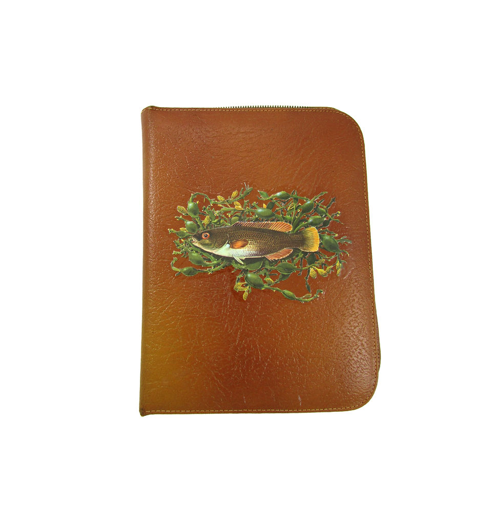 Thumbnail: Seaweed Fish Vintage Up-cycled Writing Folder/Kindle Case