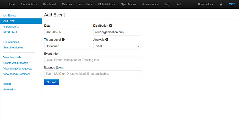 Events in MISP - Creating, Tagging and more...