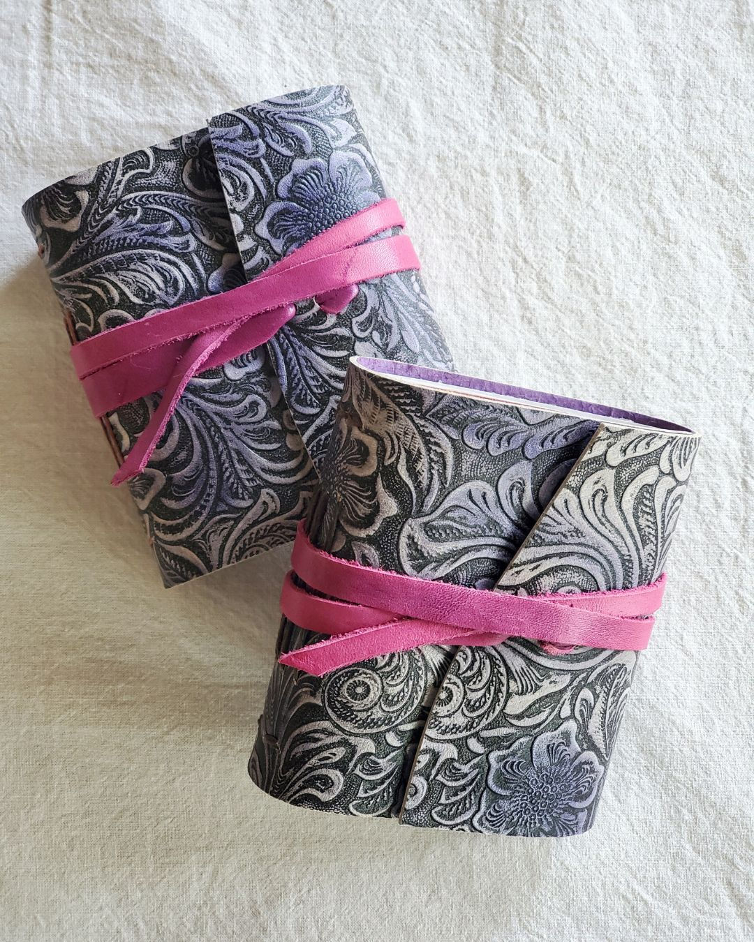 mauve purple small leather journal