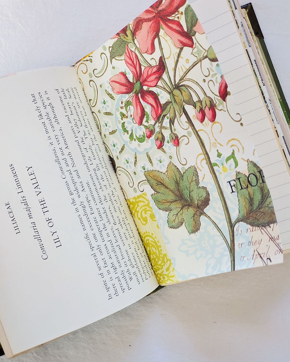 Thumbnail: vintage cover junk journal floral pages
