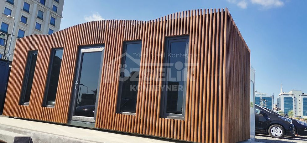 Thumbnail: Dış cephesi ahşap görünümlü 21 m² ofis konteyner