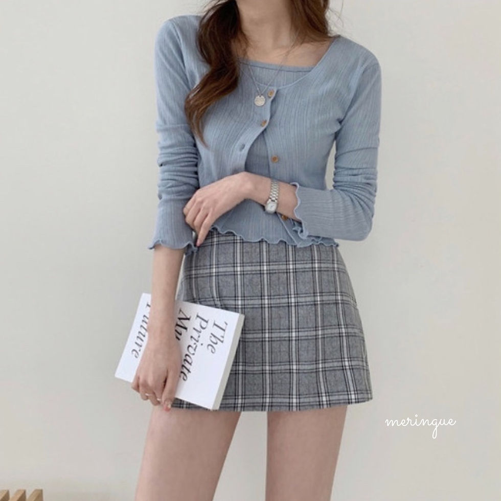 縮圖：[現貨IVORY] PUNCHING PATTERN CARDIGAN + VEST SET (5色)