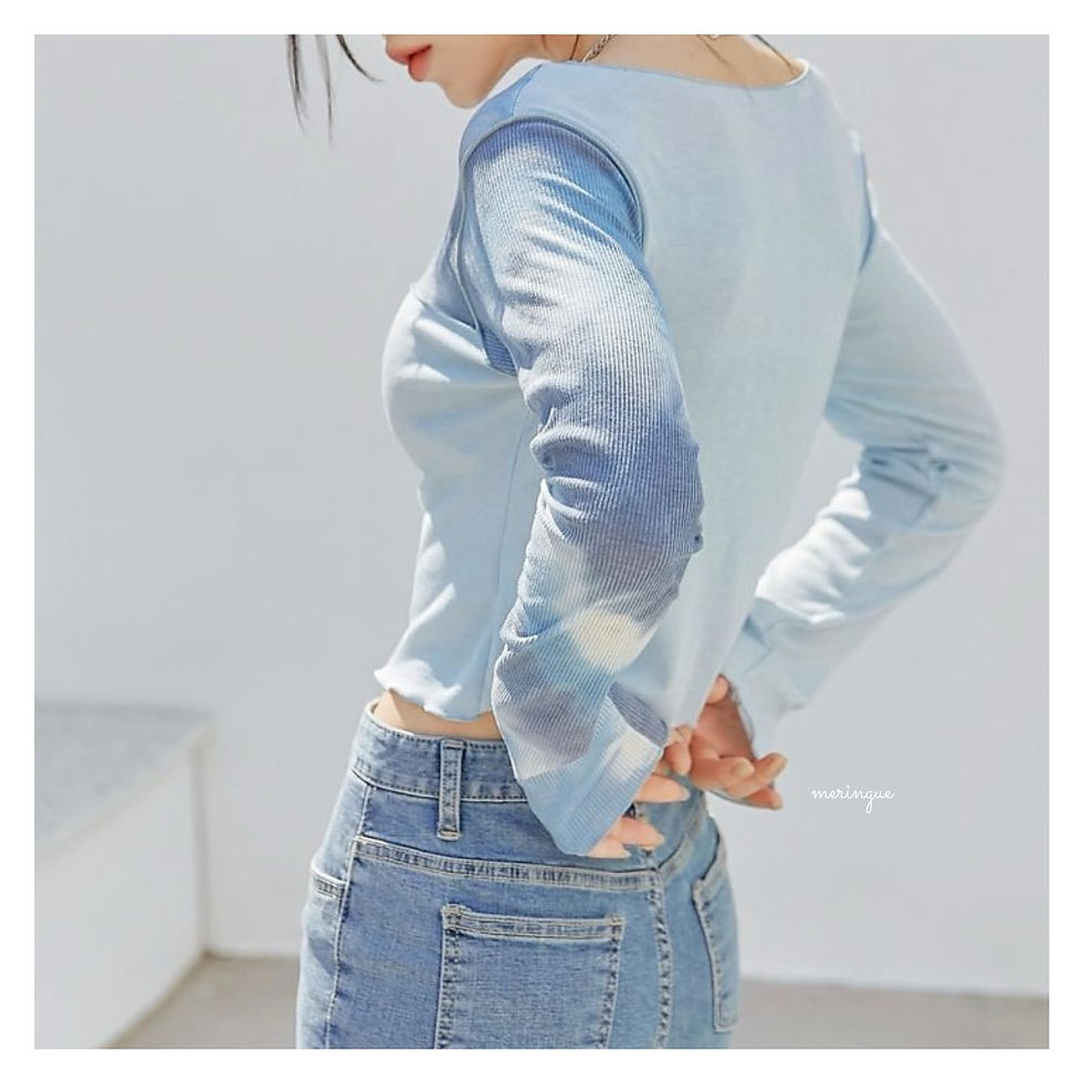 縮圖：TIEDYE WAVE CROP TEE 長袖版 (2色)