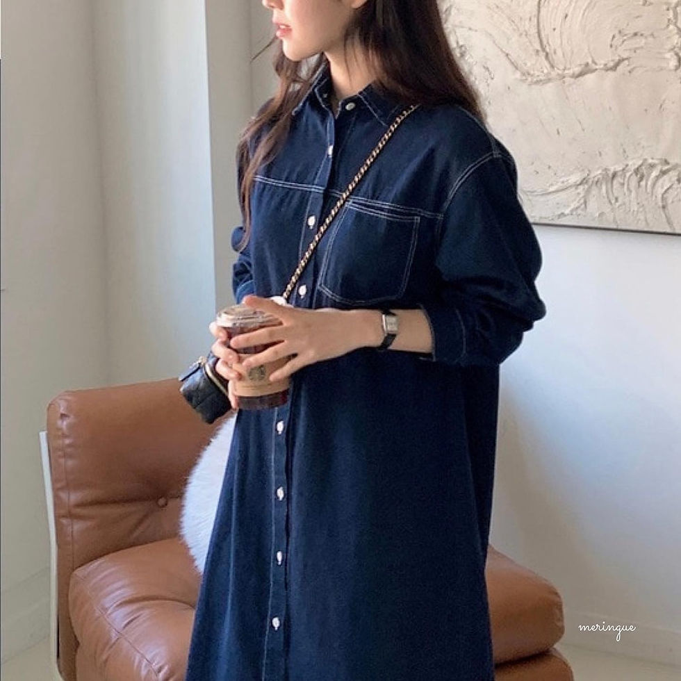 縮圖：STITCH DENIM SHIRT OPS (2色)
