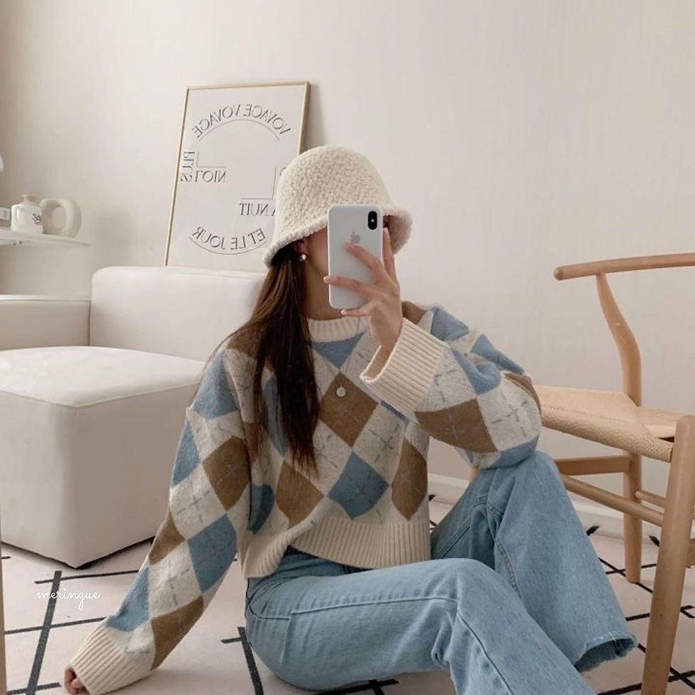 縮圖：ARCYLE PATTERN KNIT TOP (4色)