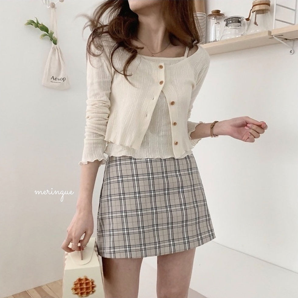縮圖：[現貨IVORY] PUNCHING PATTERN CARDIGAN + VEST SET (5色)