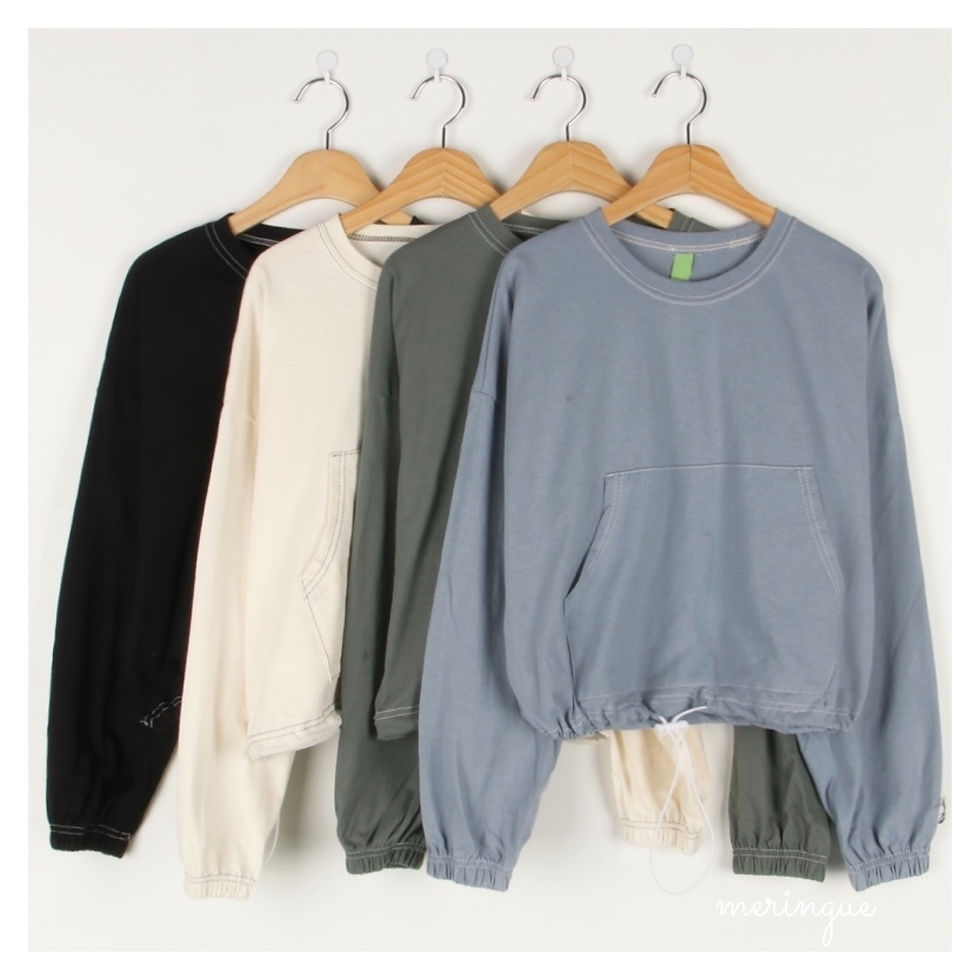 縮圖：STITCH DRAWSTRING SWEATSHIRT (GREEN)