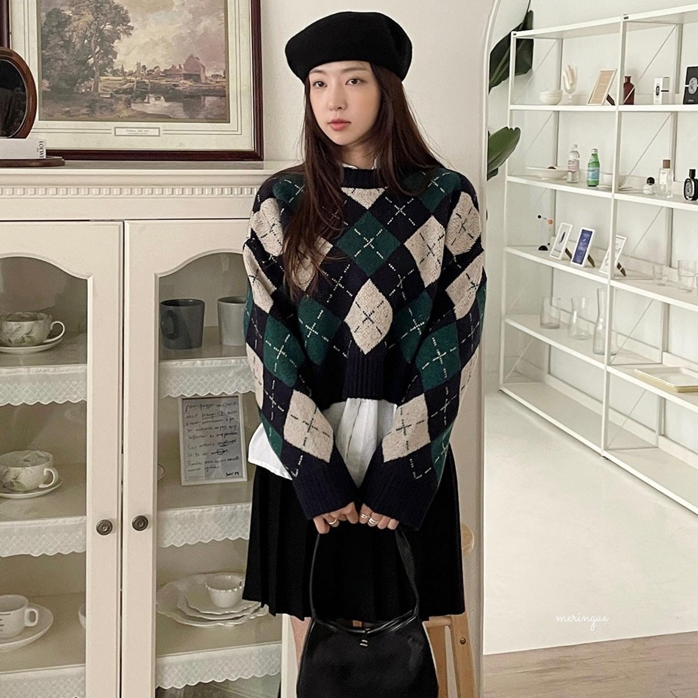 ARCYLE PATTERN KNIT TOP (4色)