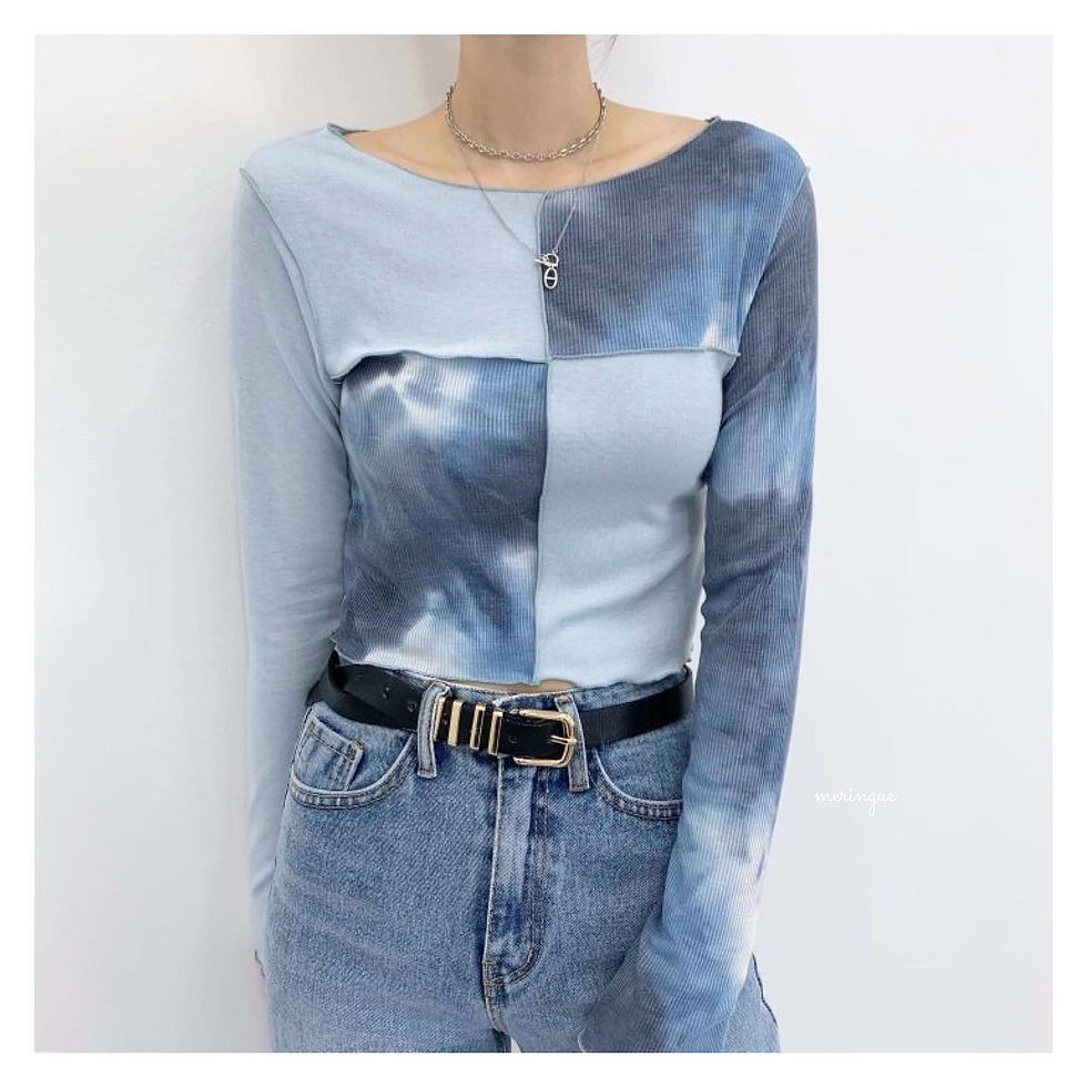 縮圖：TIEDYE WAVE CROP TEE 長袖版 (2色)