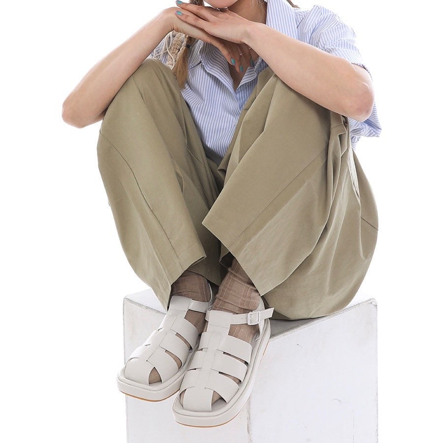 縮圖：CAGED ANKLE STRAP SANDALS (3色)