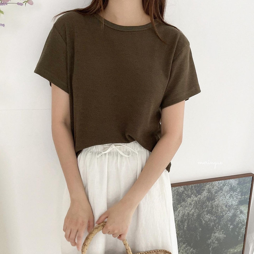 縮圖：[現貨IVORY / BLACK] DAILY WAFFLE TEE (5色)