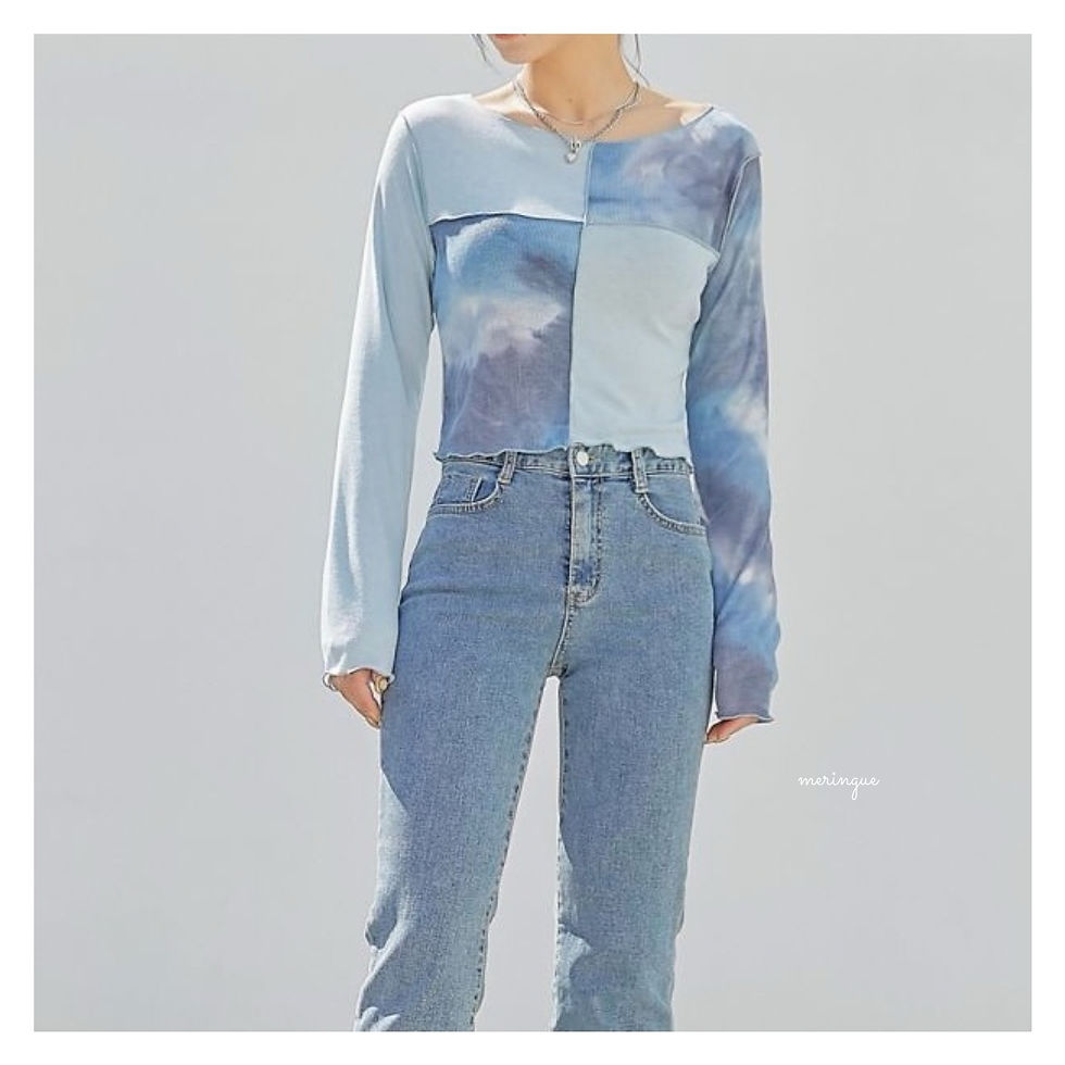 縮圖：TIEDYE WAVE CROP TEE 長袖版 (2色)