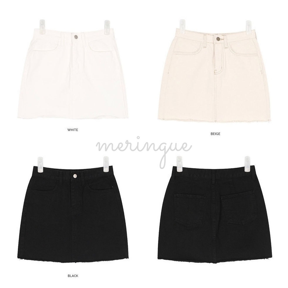 縮圖：[現貨BEIGE S] DAILY COTTON MINI SKIRT