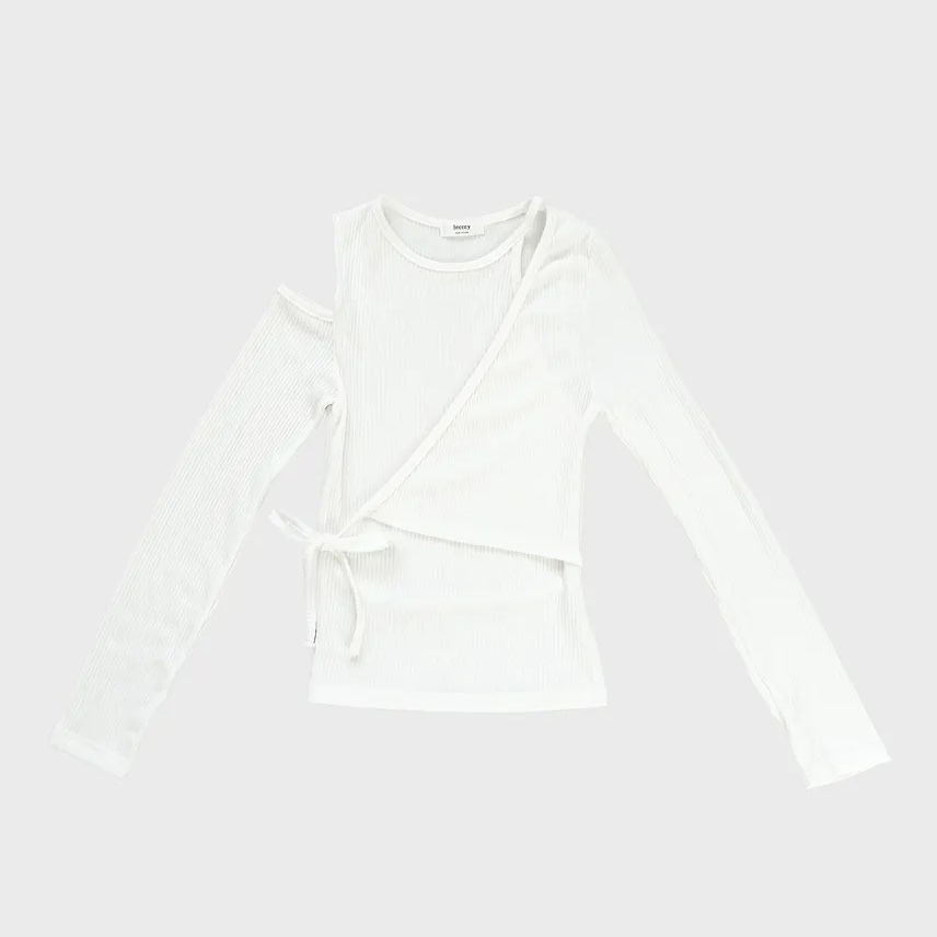 縮圖：LAYER RIBBED WRAP TEE (3色)