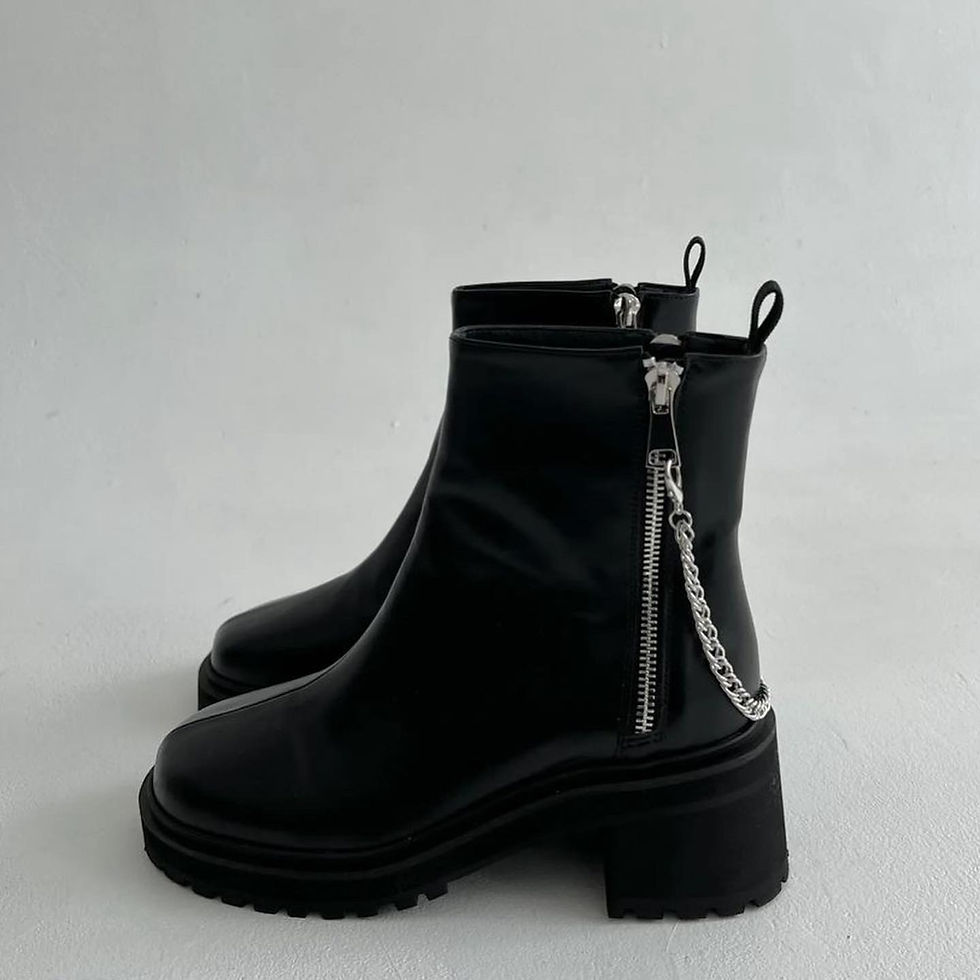 縮圖：METAL CHAIN CHUNKY BOOTS