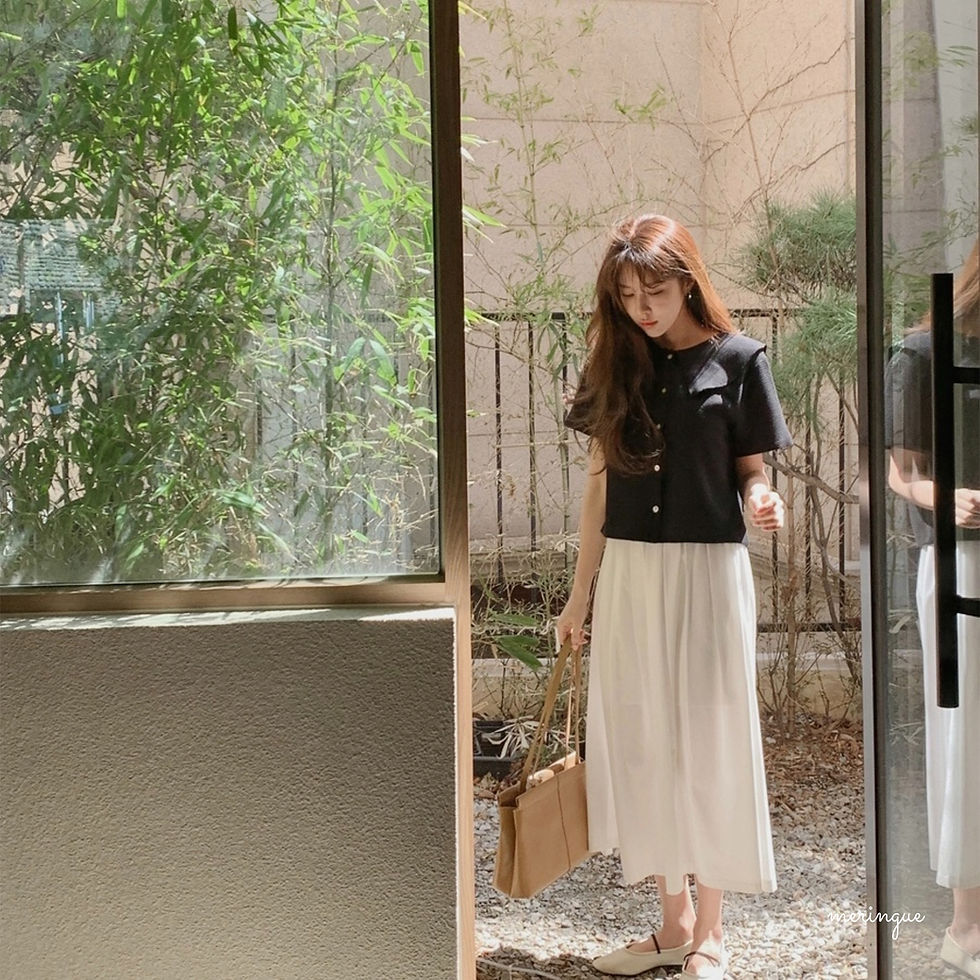 縮圖：大翻領窩夫BLOUSE (2色)