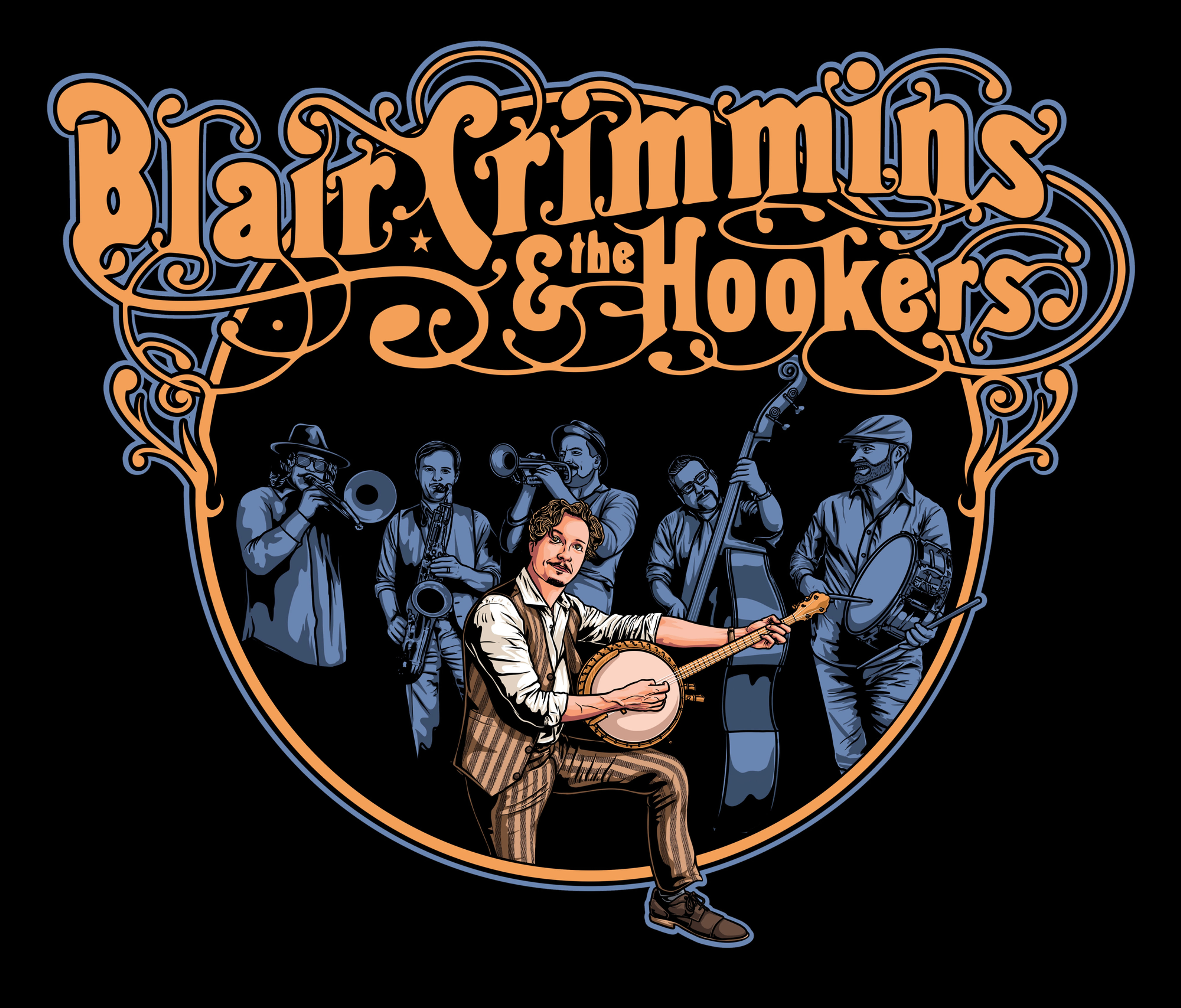 Illustrated black tee