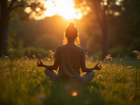 A-serene-person-meditating-in-a-lush-garden-at-twilight-creating-an-atmospheric-shot-with-
