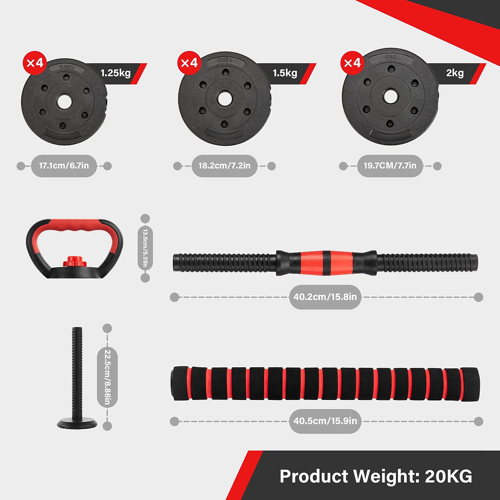Thumbnail: Adjustable Dumbbell & Barbell Set for Complete Home Strength Training