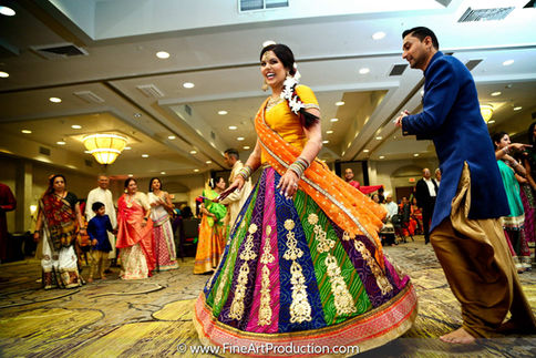 garba dandiya raas program during indian wedding