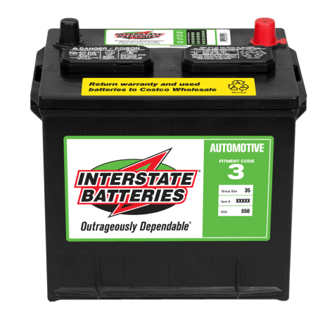 Black and green interstate battery.