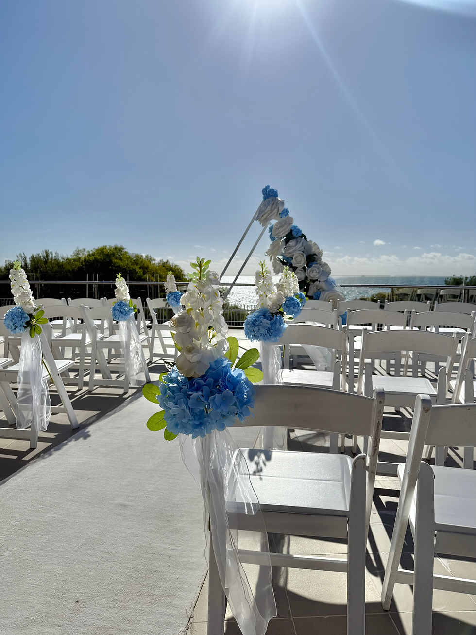 Thumbnail: “Light Blue Hydrangea” chair decor