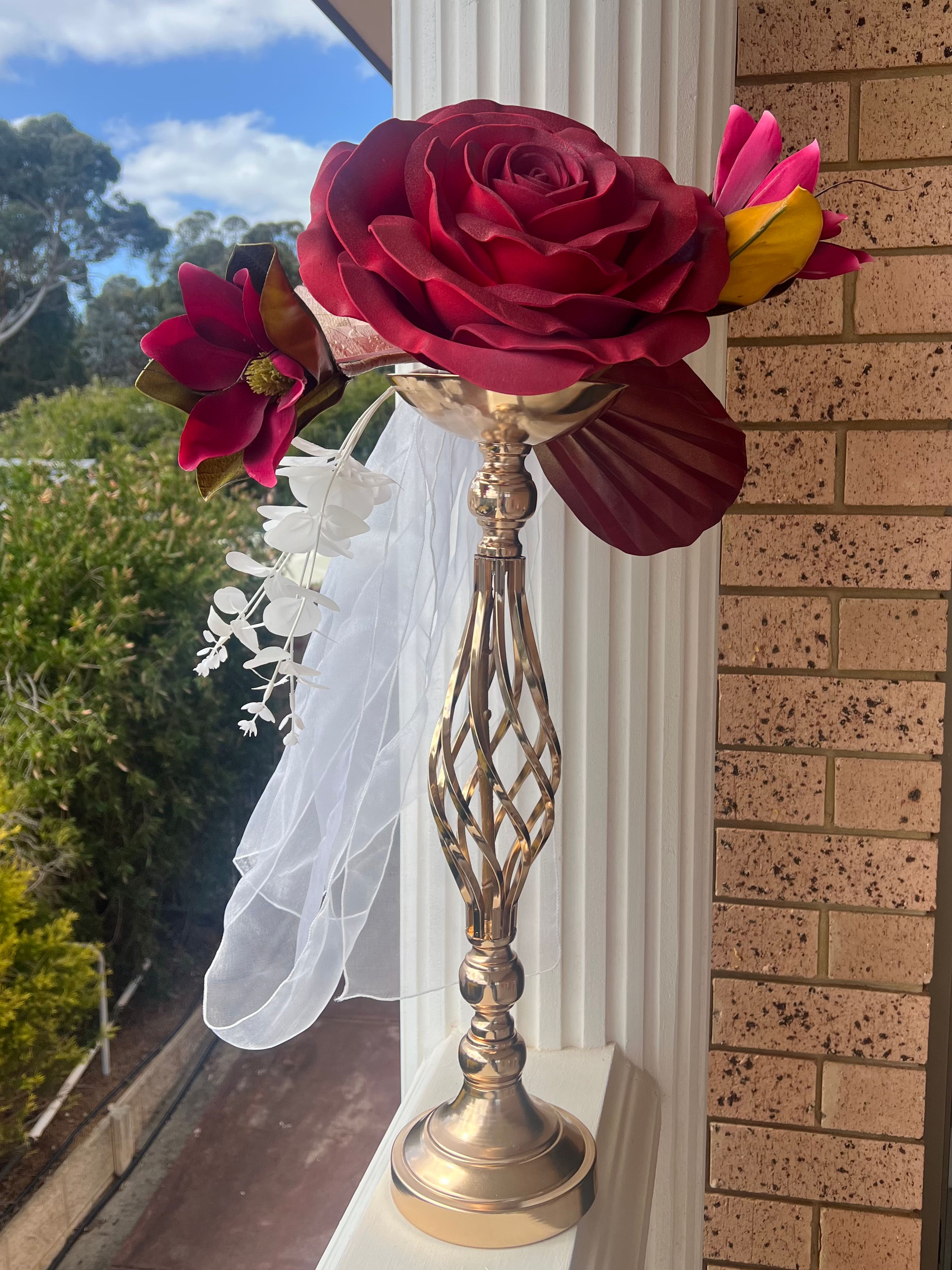 Burgundy Elegance Centrepiece