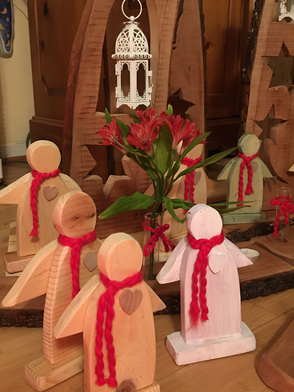 Handmade Wood Angels Small