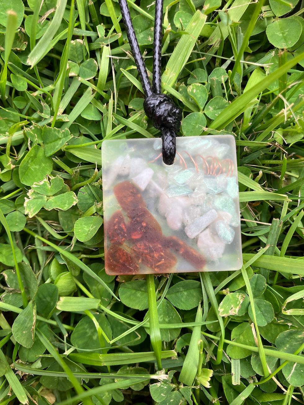 Thumbnail: Mermaid Square Orgonite Necklace Reversible