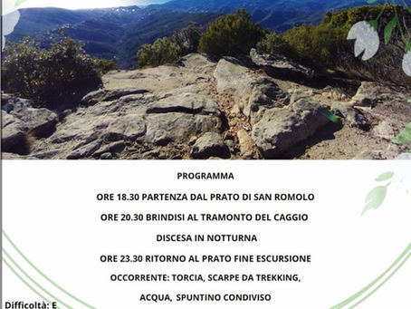 Escursione al Tramonto sul Monte Caggio: Natura, Emozioni e Notte sotto le Stelle