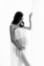 Pregnant woman white maternity dress