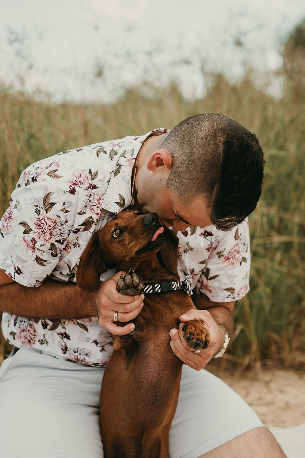 Daschund linking owner on the nose as they are photographed by Stefanie Plum Photography