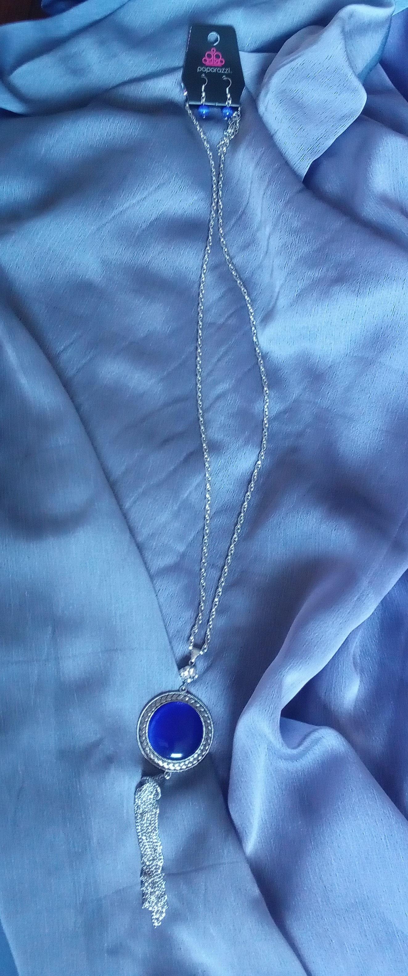 Blue Pendant Necklace/Earrings Set