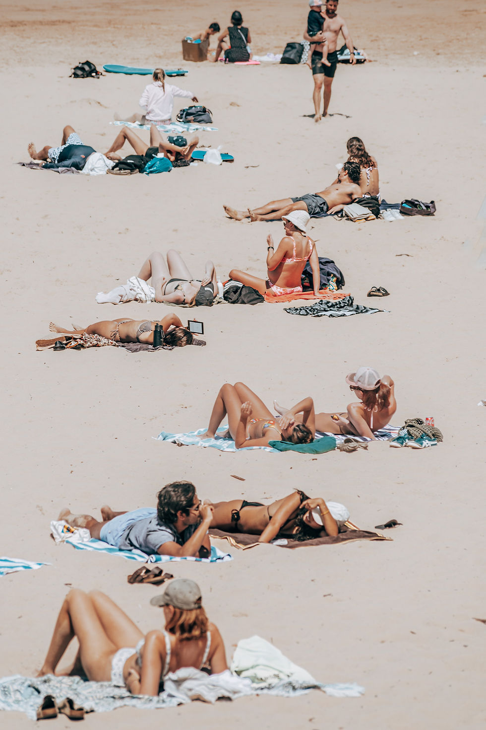 Limited edition 'Resting Beach Face' photo print of sunbathers at Manly Beach
