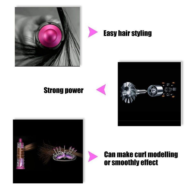 Miniatura: 5-in-1 Automatic Hot Air Comb for Curling & Straightening