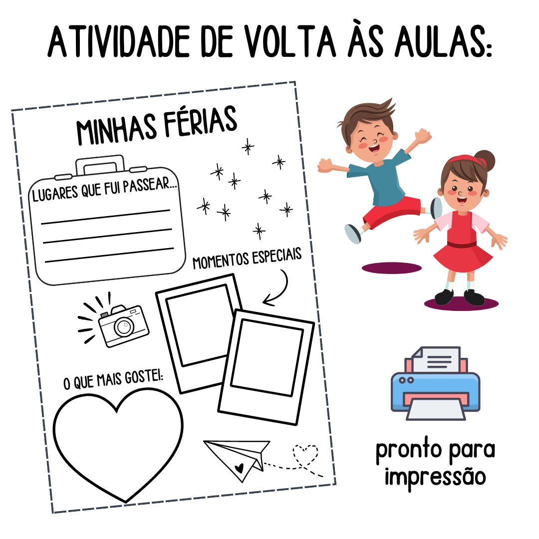 ATIVIDADE DE VOLTA ÀS AULAS: MINHAS FÉRIAS