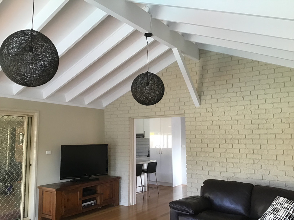 Livingroom-Stained Ceiling and Brick Wall Painting