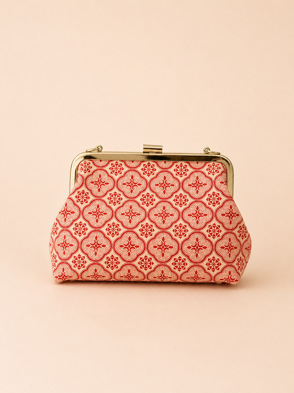 Thumbnail: Orange Retro Begonia Glass KissLock Bag