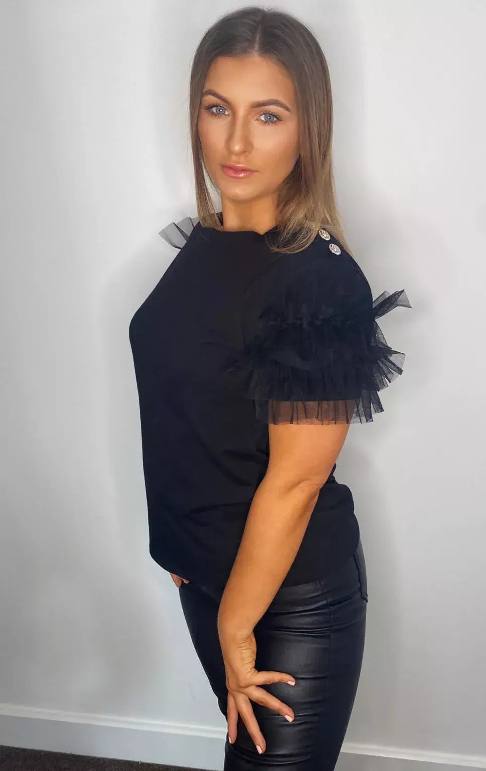 Thumbnail: Mesh Ruffle Top