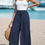 Thumbnail: Wide Leg Casual Trousers