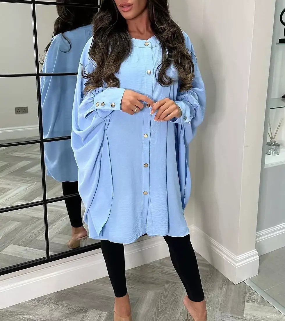 Thumbnail: Chic Oversized Summer Shirt Mini Dress Top