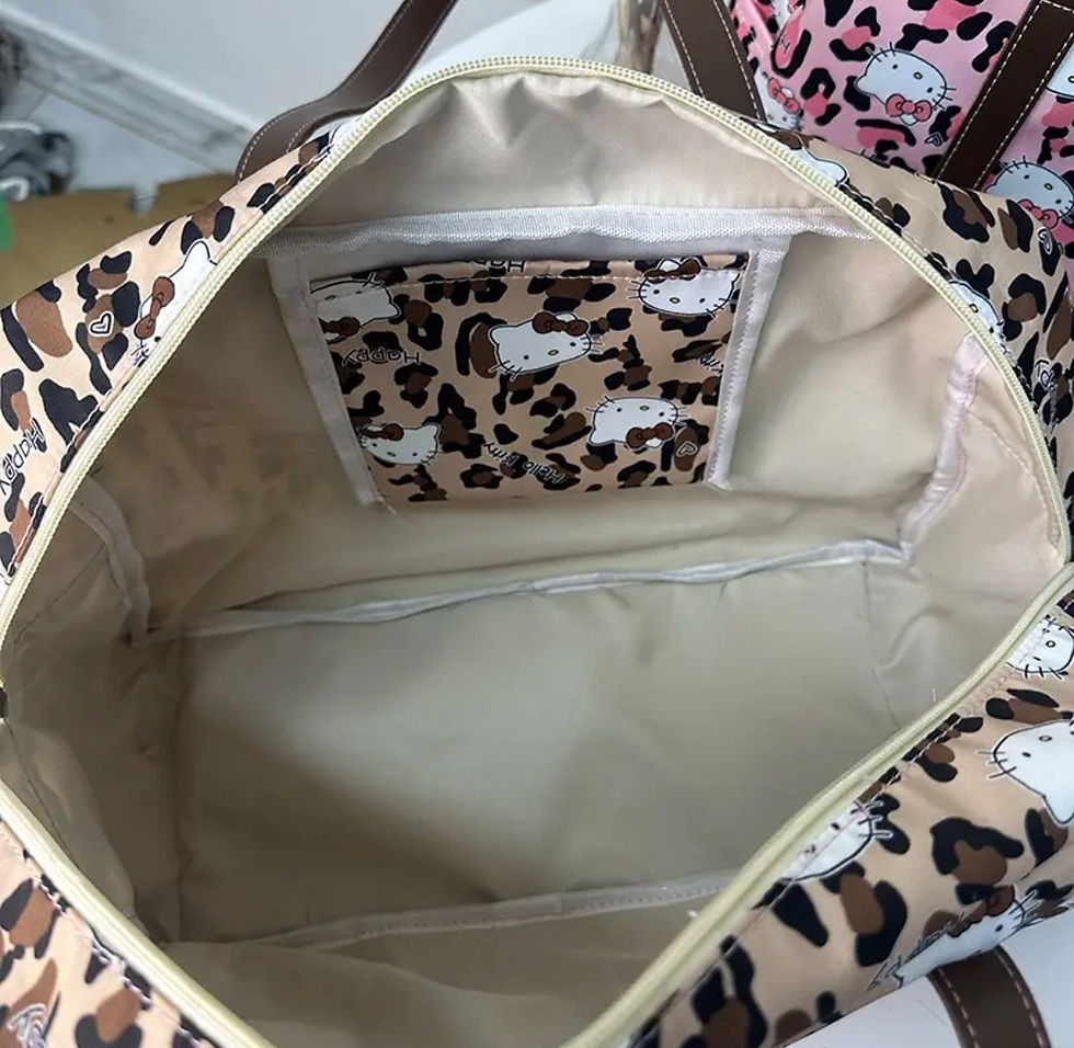 Thumbnail: Leopard Kitty Duffel Travel Bags 