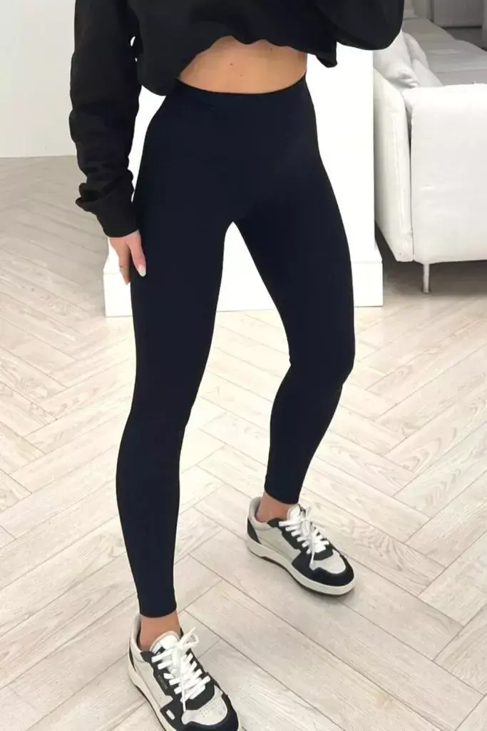 Thumbnail: High Waist Seamless Ribbed Leggings