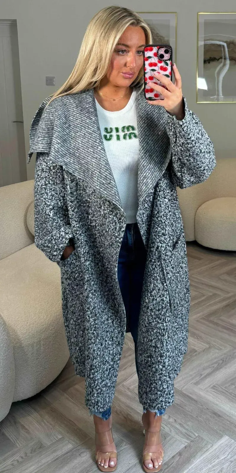 Thumbnail: Teddy Bear Boucle Longline Trench Coat