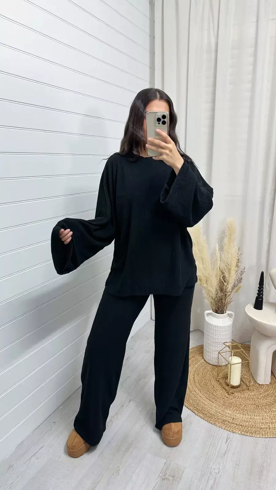 Thumbnail: Ribbed Knitted Casual Baggy Lounge Set