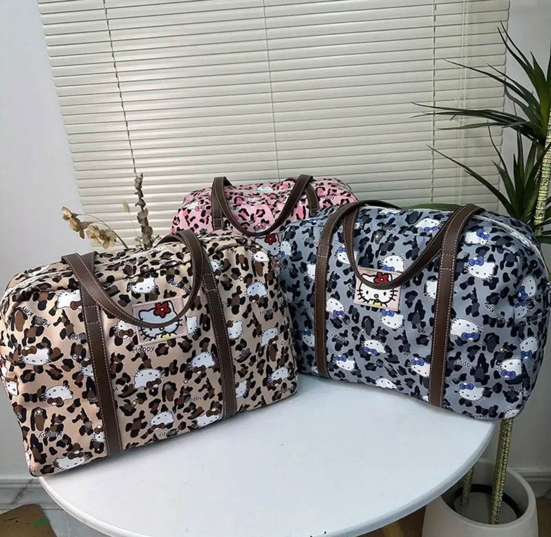Leopard Kitty Duffel Travel Bags 