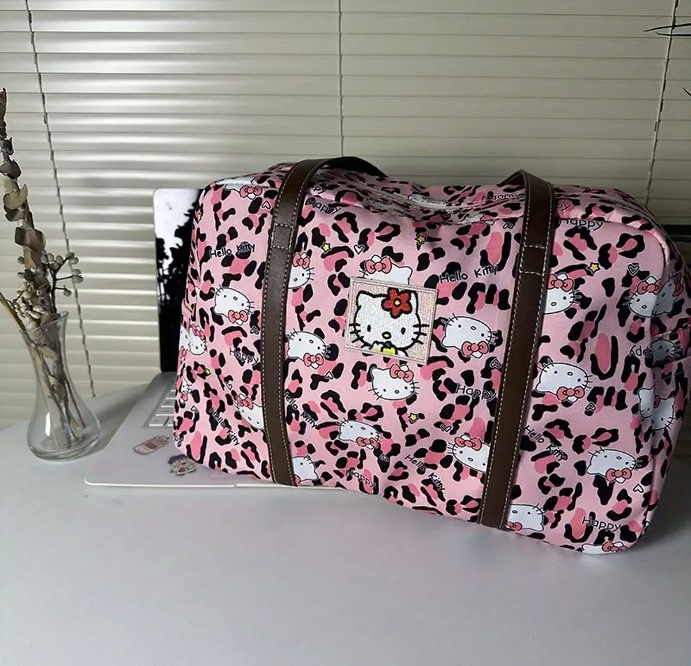 Thumbnail: Leopard Kitty Duffel Travel Bags 