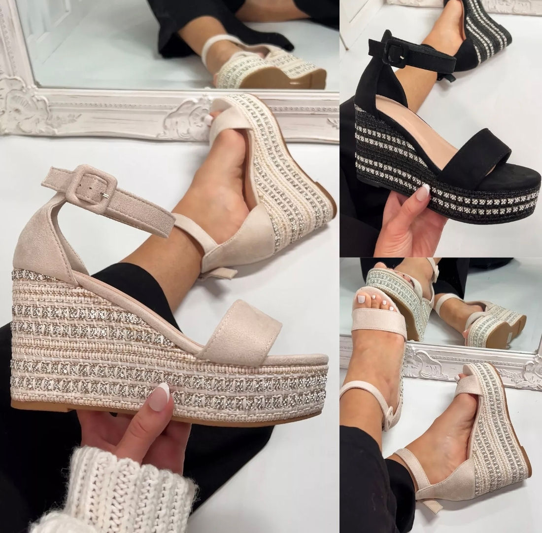 Diamante Platform Wedges