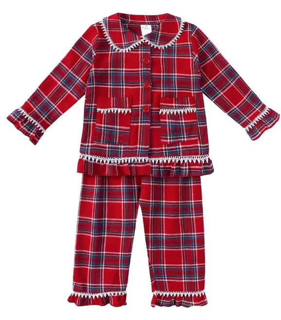 Thumbnail: Children Christmas Pyjamas Sets RedPlaid
